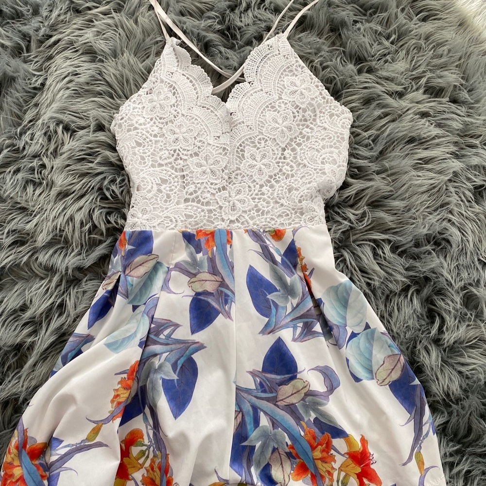 Jumeiyifang Romper Flower Design Lace Top Size S